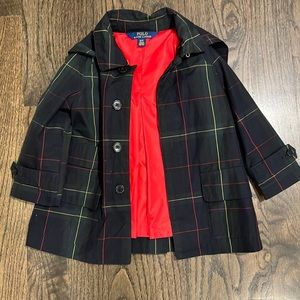 Poll Ralph Lauren Girls Plaid Raincoat 2T